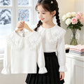 Mädchen Bluse mit romantischem Rüschensaum und feiner Stickerei R&B