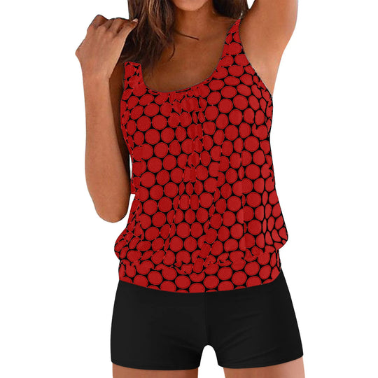 Damen eleganter Tankini mit modischem Muster R&B