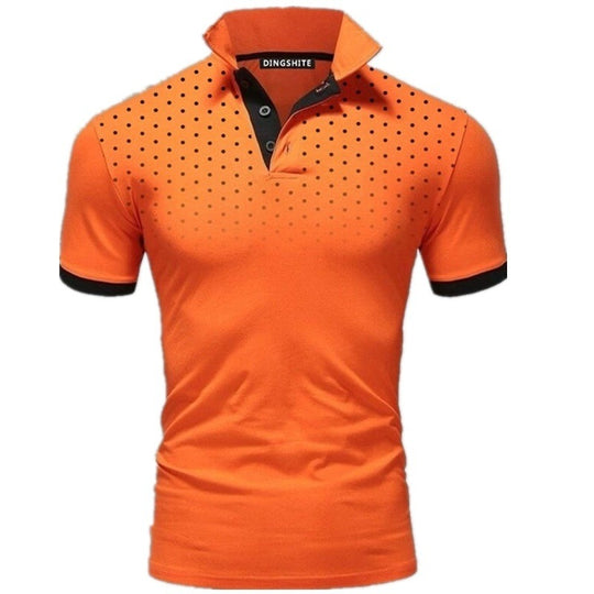 Herren Poloshirt mit modernen Punktdesign und atmungsaktiven Eigenschaften R&B