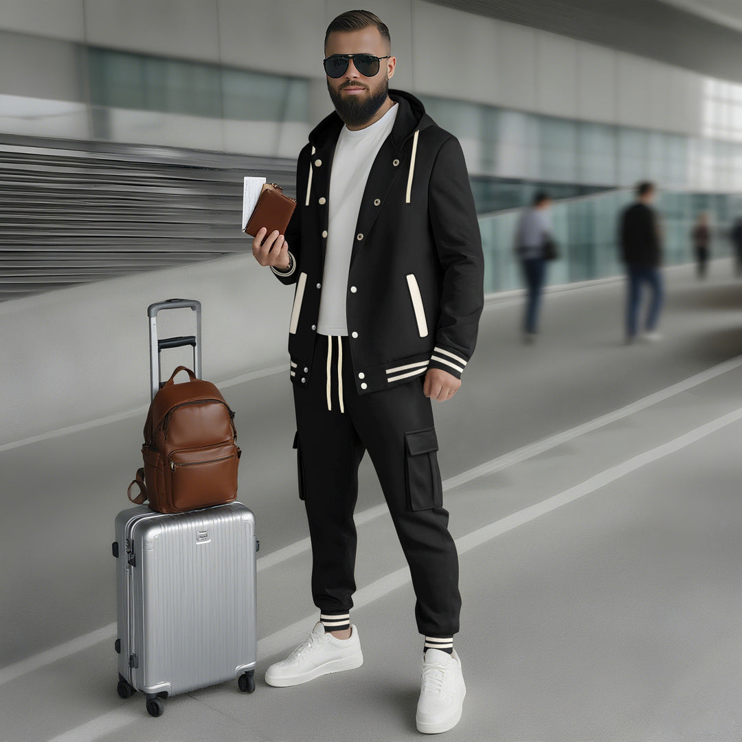 Herren sportlicher Freizeitanzug mit funktionalen Taschen und hochwertiger Verarbeitung R&B