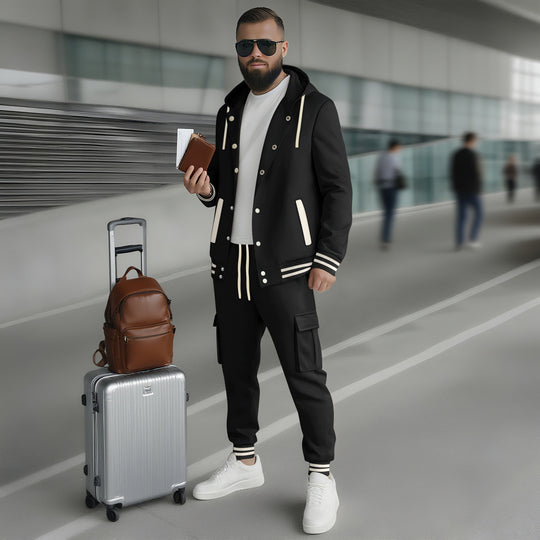 Herren sportlicher Freizeitanzug mit funktionalen Taschen und hochwertiger Verarbeitung R&B