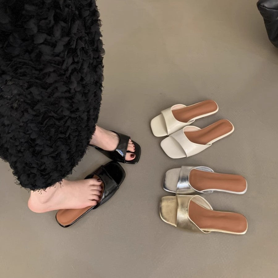 Damen modische Slide-Pantoletten mit elegantem Riemen und bequemer Fußbettgestaltung R&B