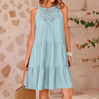 Damen luftiges Sommerkleid mit detaillierter Häkelspitze R&B