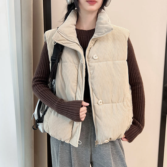 Damen Kuschelige Steppweste mit hohen Taschen R&B