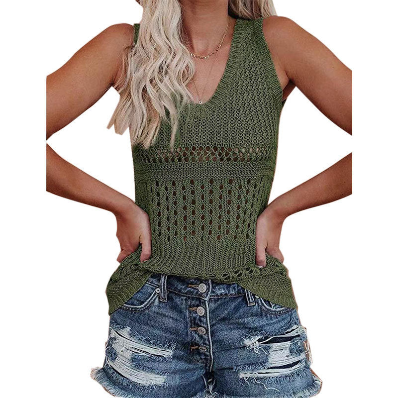 Damen Stricktanktop mit vielseitigem Lochmuster R&B