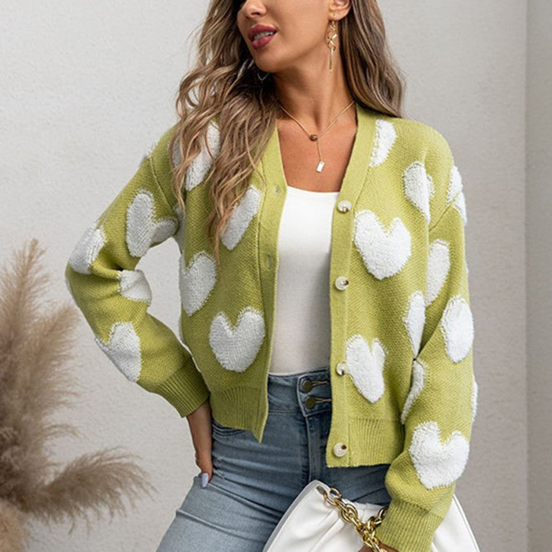 Damen Herz-Design cardigan R&B