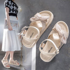 Damen Bequeme Sandalen mit dekorativem Knoten R&B
