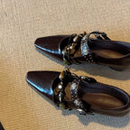 Damen elegante Slingback-Pumps mit modischem Schmuckdetail