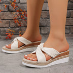 Damen Wedge-Pantoletten mit elegantem Knotendesign und flexiblem Fußbett R&B