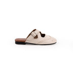 Damen offene Mules mit modischem Riemen und eleganter Perforation R&B
