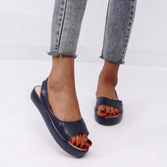 Damen Komfortable Offene Sandalen mit elastischem Riemendesign R&B