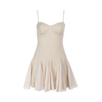 Damen Skaterkleid mit elegantem Bustier-Oberteil und Rüschen