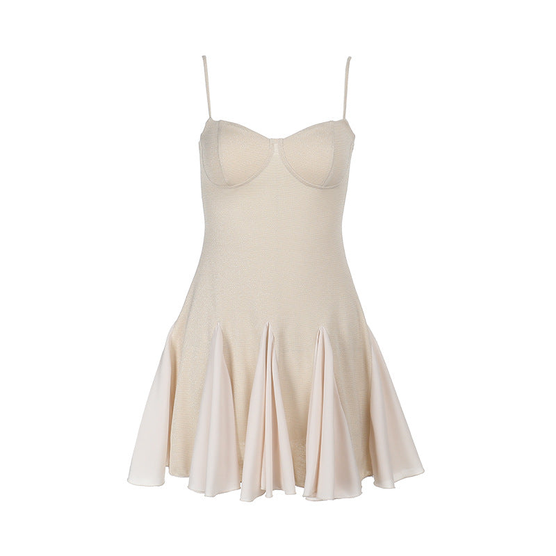 Damen Skaterkleid mit elegantem Bustier-Oberteil und Rüschen