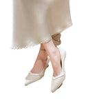 Damen elegante Pumps mit feinem Spitzenbesatz R&B