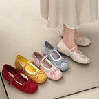 Damen elegante Ballerinas mit feiner Spitzenverzierung und praktischem Schnallenverschluss R&B