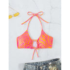Damen Triangel-Bikinioberteil mit dekorativen Raffung und verspieltem Schnitt R&B
