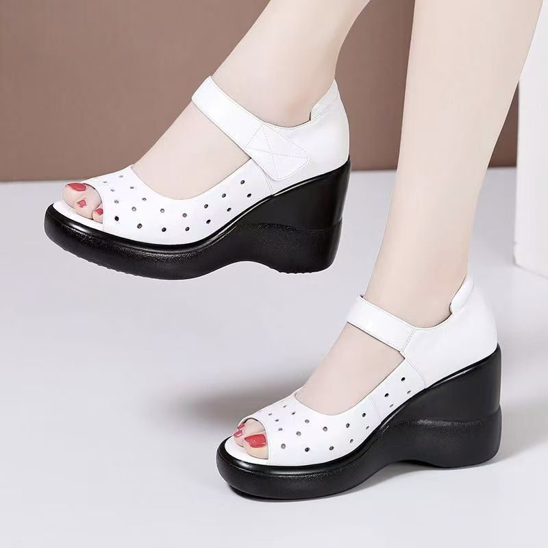 Damen Wedge-Sandalen mit verstellbarem Riemen und Luftdurchlässigem Obermaterial R&B