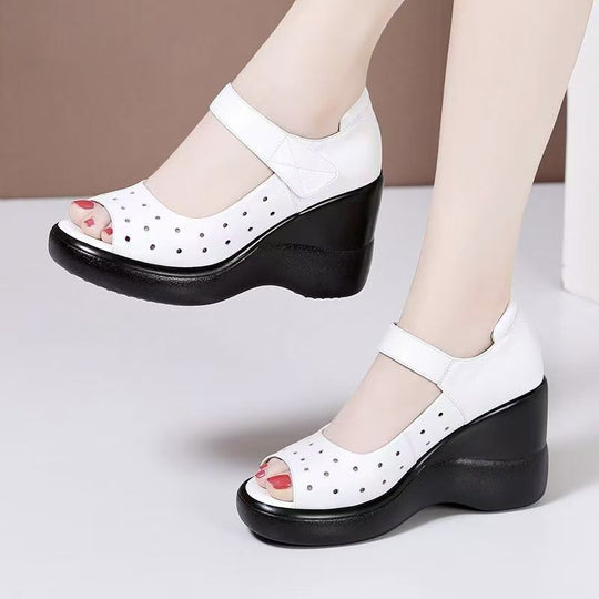 Damen Wedge-Sandalen mit verstellbarem Riemen und Luftdurchlässigem Obermaterial R&B