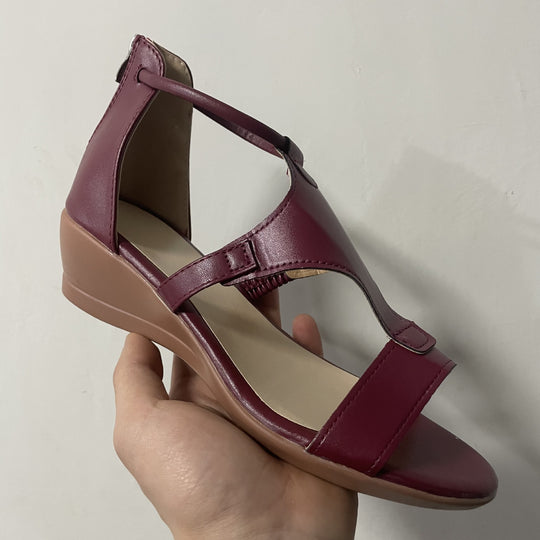 Damen elegante Wedge-Sandalen mit verstellbaren Riemen und anatomischem Fußbett R&B