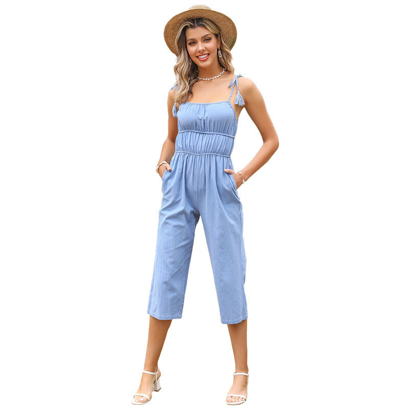 Damen Jumpsuit mit elastischem Bund und dezentem Oben R&B