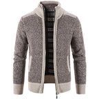 Herren Strickjacke mit modernem Stehkragen und strukturiertem Design R&B