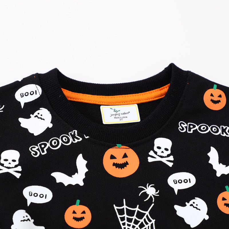 Kinder Sweatshirt mit gruseligem Halloween-Motiv R&B