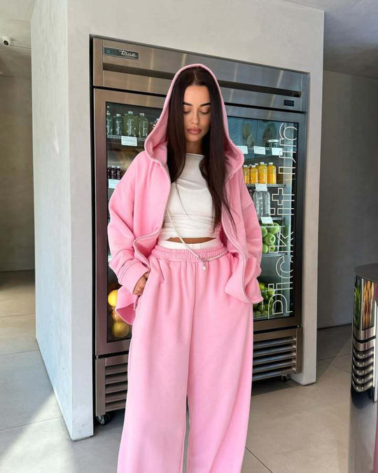 Damen Oversized Hoodie-Set mit weiten Hosen R&B
