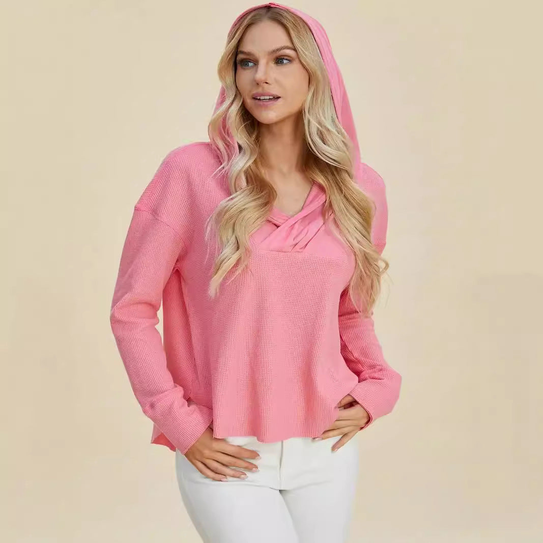 Damen Freizeit Hoodie mit raffiniertem Ausschnitt R&B