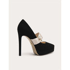 Damen elegante High Heel Pumps mit zarter Riemenverzierung R&B