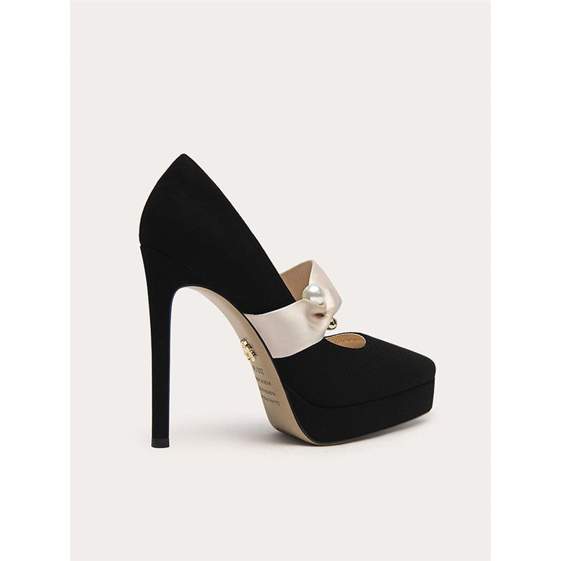 Damen elegante High Heel Pumps mit zarter Riemenverzierung R&B