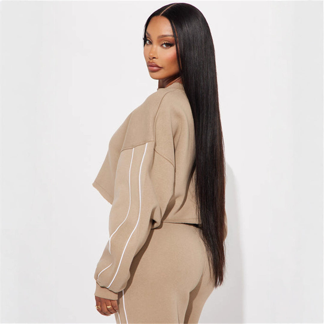 Damen lässiger Crop-Top Hoodie R&B