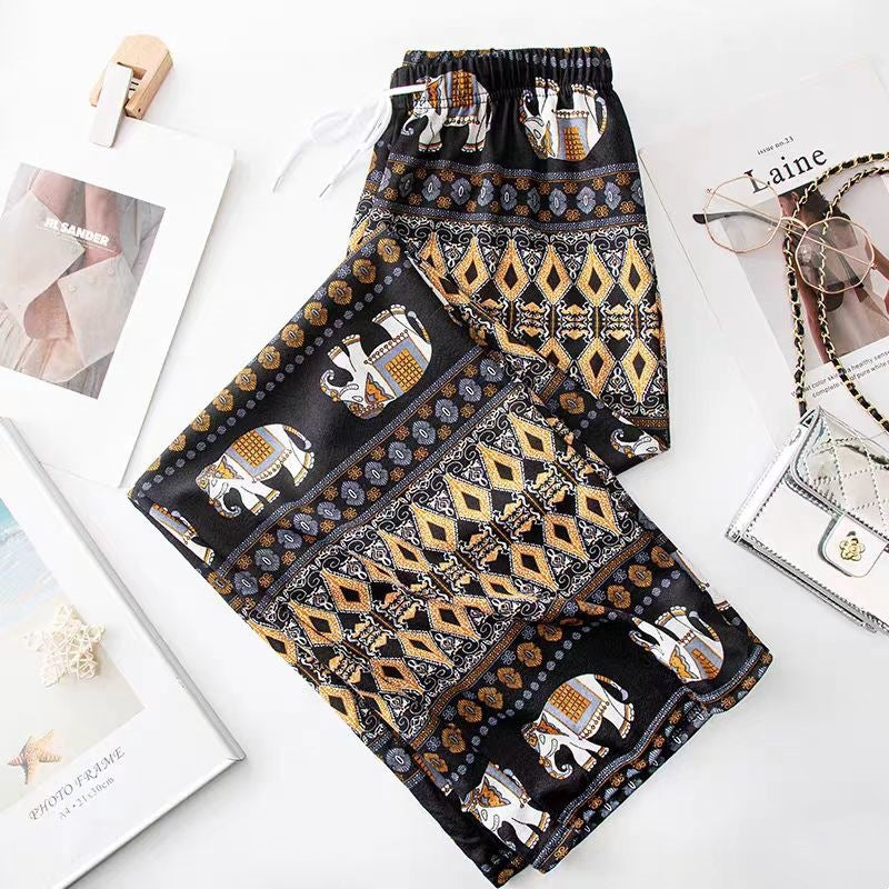 Damen Haremshose mit buntem Elefantenmuster R&B