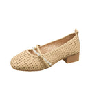 Damen Komfortable Ballerinas mit feinem Riemen und zierlichem Schmuckdetail