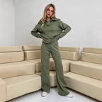 Damen Komfortables Sweat-Set mit hohem Kragen R&B
