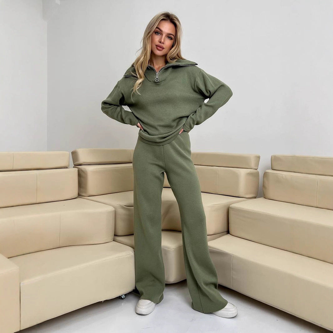 Damen Komfortables Sweat-Set mit hohem Kragen R&B