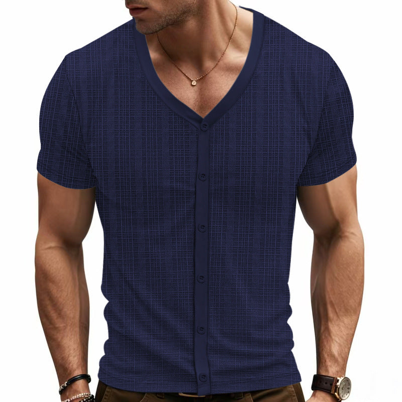 Herren kurzärmliges Hemd mit strukturiertem Design R&B