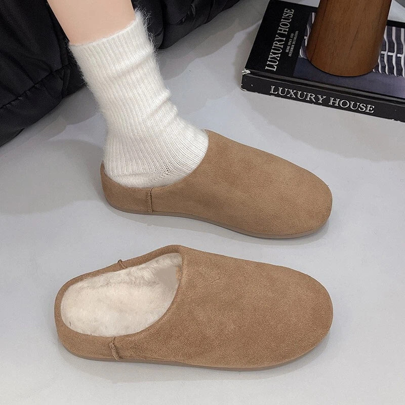 Damen Hausschuhe mit weichem Velours-Innenfutter und rutschfester Sohle R&B