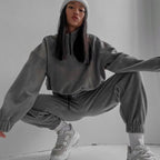 Damen Fleece-Pullover und Jogginghose mit engem Bund R&B