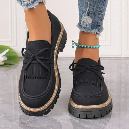 Damen Komfortable Slip-On Loafer mit fransigen Details R&B