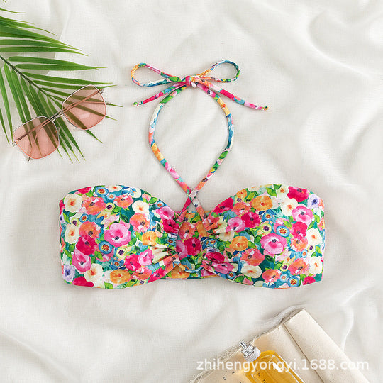 Damen Bandeau-Bikini mit verspieltem Blumendesign R&B