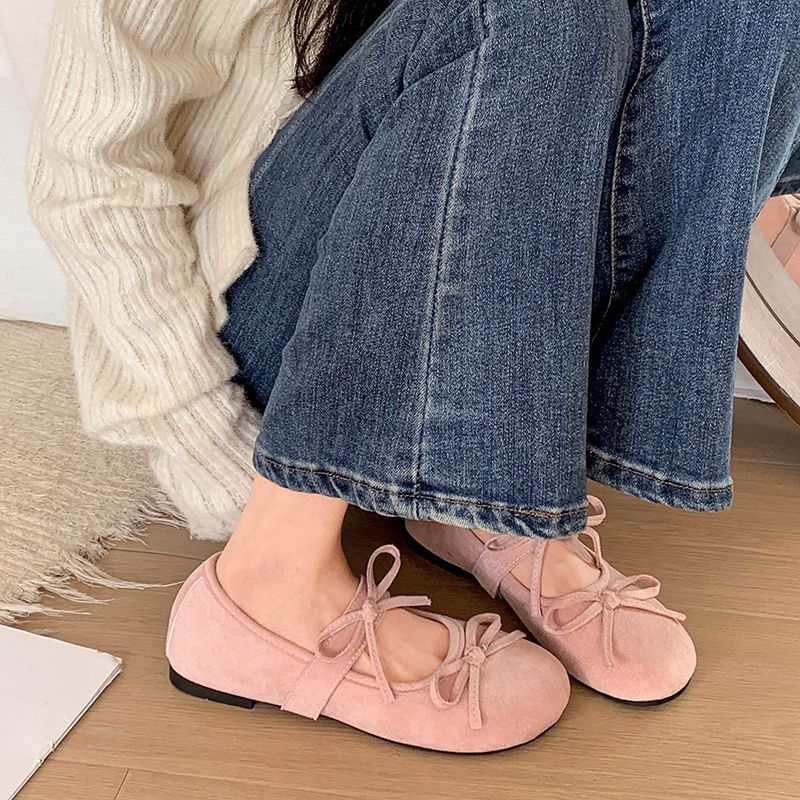 Damen Ballerinas mit modischem Schleifen-Design und weicher Sohle