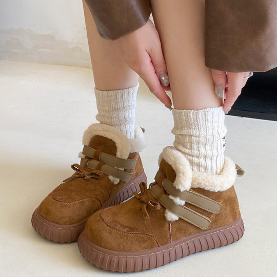 Damen Bequeme Winterboots mit weichem Kunstfellkragen und rutschfester Sohle R&B