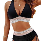 Damen Hochtailliertes Bikini-Set mit verstellbaren Trägern R&B