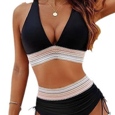 Damen Hochtailliertes Bikini-Set mit verstellbaren Trägern R&B