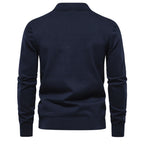 Herren Polo-Pullover mit strukturiertem Diamantmuster und klassischem Kragen