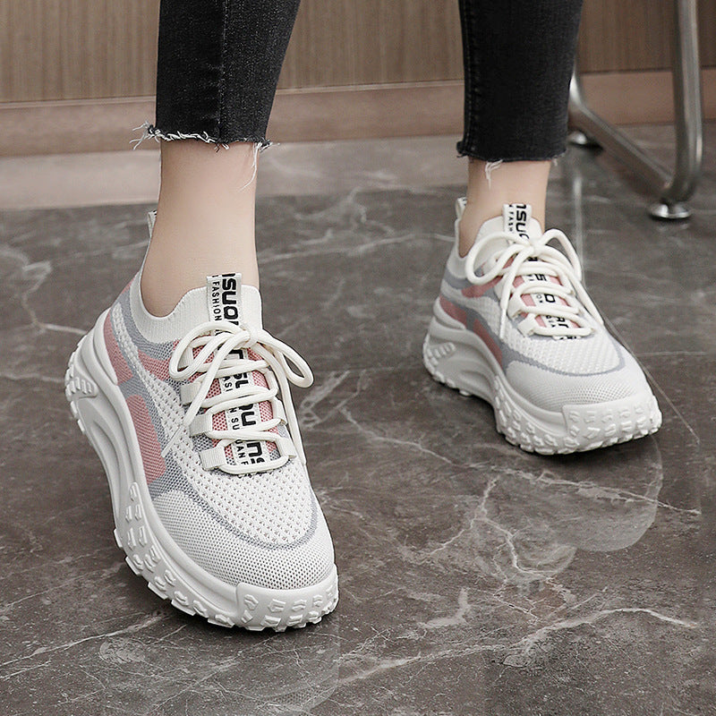 Damen sportliche Strick-Sneaker mit atmungsaktivem Obermaterial und rutschfester Sohle R&B
