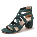 Damen Sandalen mit stylischem Kreuzriemen und komfortablem Blockabsatz R&B