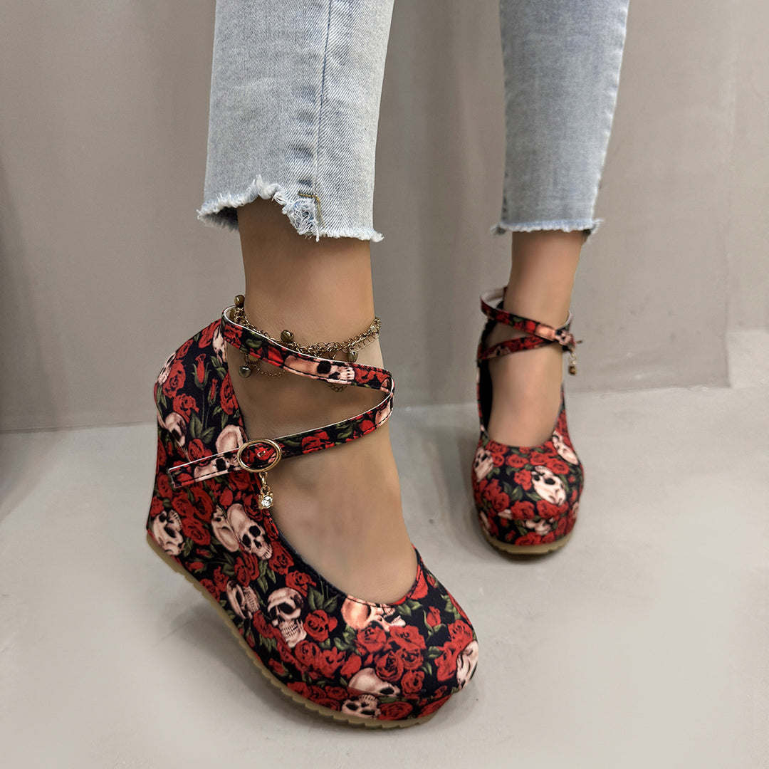 Damen Wedge-Pumps mit eleganter Riemchen-Applikation R&B