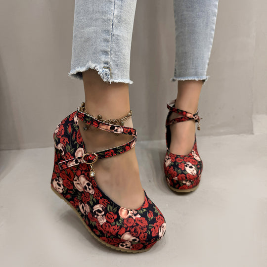 Damen Wedge-Pumps mit eleganter Riemchen-Applikation R&B