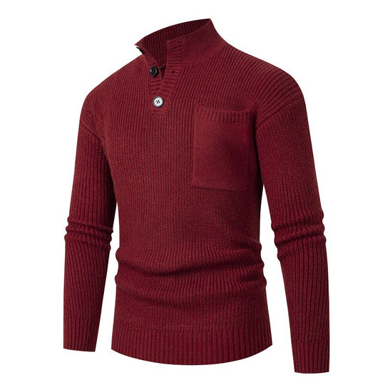 Herren Hochwertiger Pullover mit Modalmuster und Brusttasche R&B